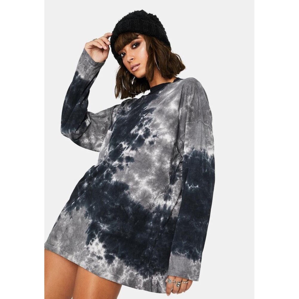 Relaxed Free People We The Free Be Free Tie Dye Long Sleeve Tee Size Medium NWT